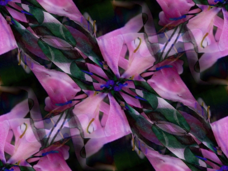 Floral geometric ornamental pink snowberry blossom backgroundの写真素材