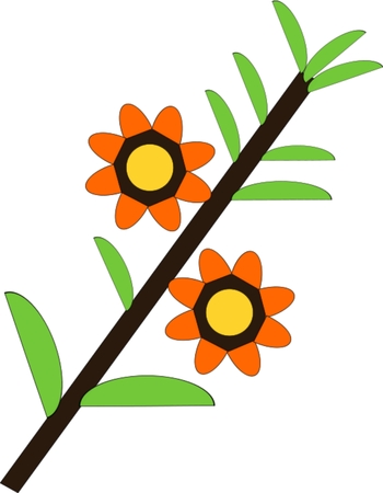 Percent sign in form blooming twigのイラスト素材