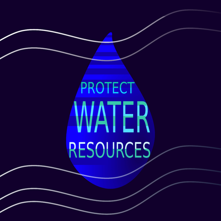Drop of water with sign