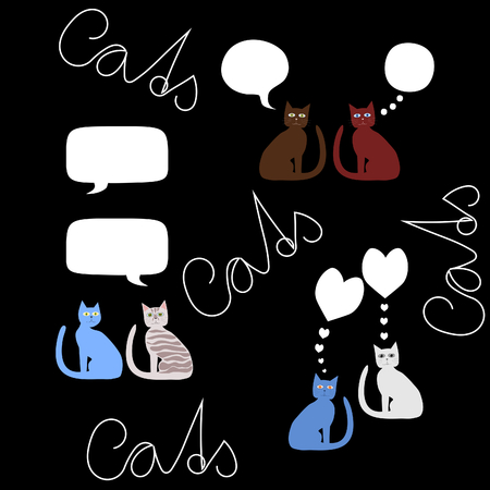 Communication bubbles - catsのイラスト素材