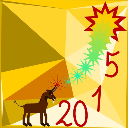 New Year 2015 congratulations cardのイラスト素材