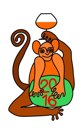 Happy new year 2016のイラスト素材