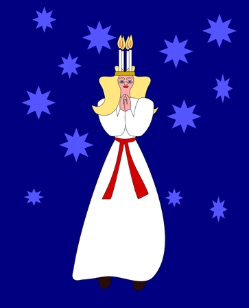Saint Lucia nordic advent and christmas old traditionのイラスト素材