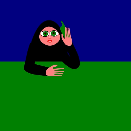 The woman on the phoneのイラスト素材