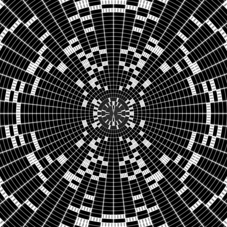 Abstract black white regular geometric centralized patternの写真素材