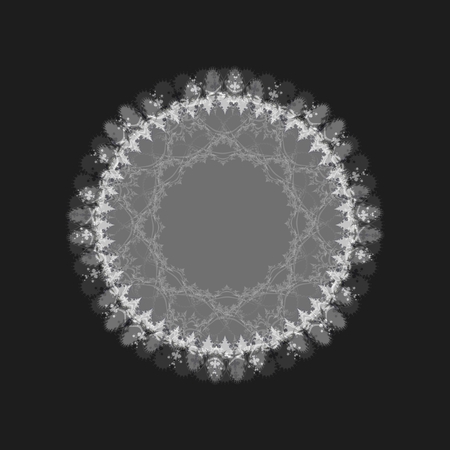 Round centralized gray white decorative lace patternの写真素材