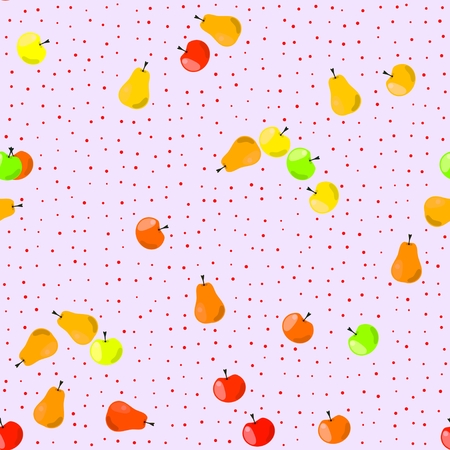 Colorful yellow green red orange apple pear tileable seamless sidebar or backgroundの写真素材