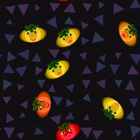 Funny halloween pumpkins seamless backgroundの写真素材