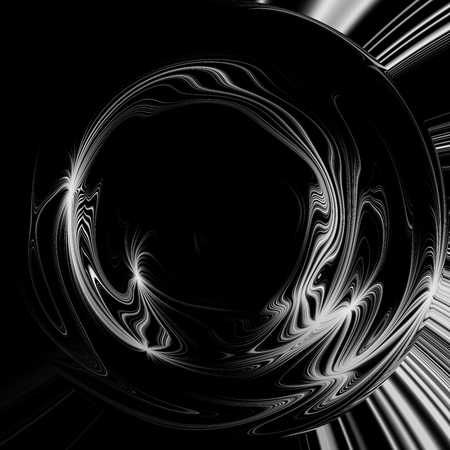 Abstract black white background with sphere illusion - digitally rendered patternの写真素材