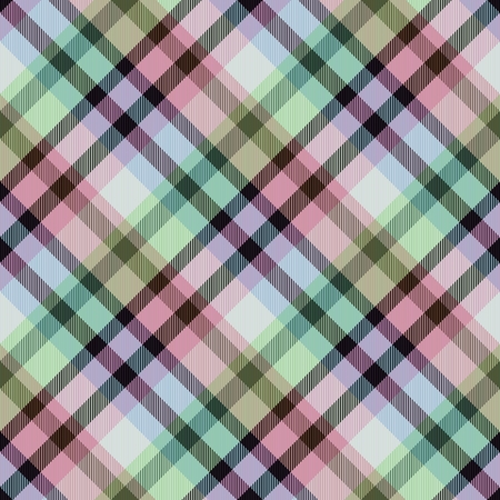 Abstract seamless checkered green pink gray white textile pattern - digitally rendered graphic