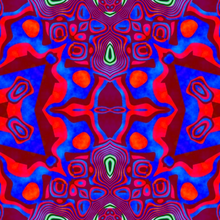 Abstract seamless tile with kaleidoscopic decorative digitally rendered patternの写真素材