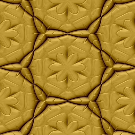 Gold decorative mirroring regular seamless tileの写真素材