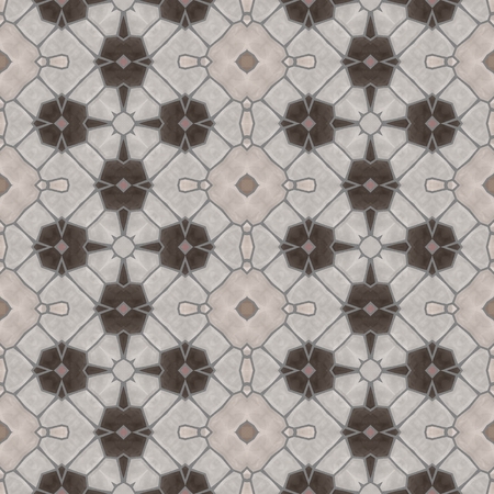 Beige gray brown regular kaleidoscopic mosaic oriental pattern