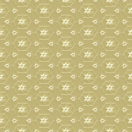 Gold ocher brown metal textured tile seamless decorative floral fractal filigree patternの写真素材