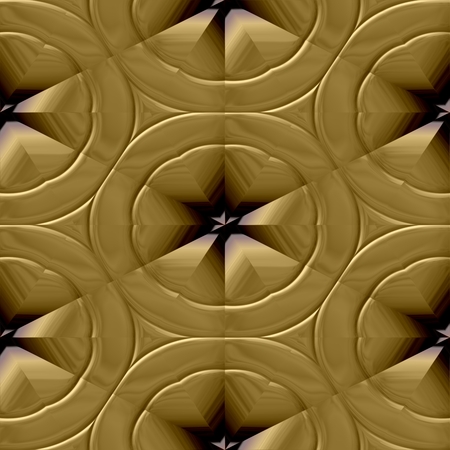 Gold decorative mirroring regular seamless tileの写真素材
