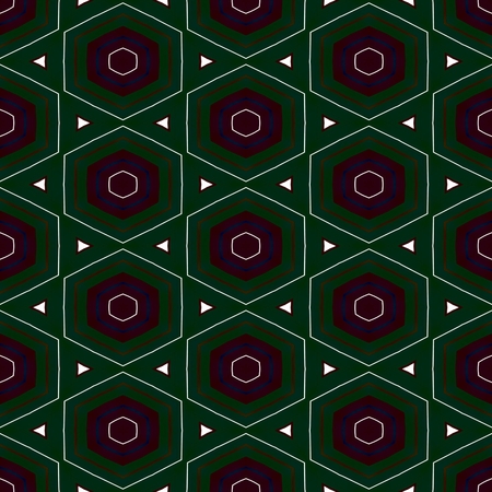 Abstract seamless kaleidoscopic fractal digitally rendered pattern in art nouveau style