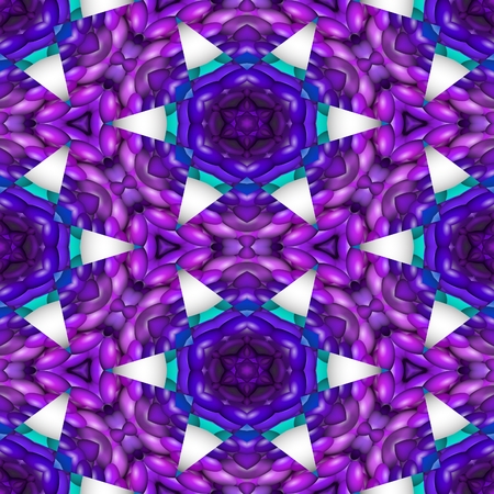 Kaleidoscopic decorative floral fractal arabian tile - digitally rendered patternの写真素材
