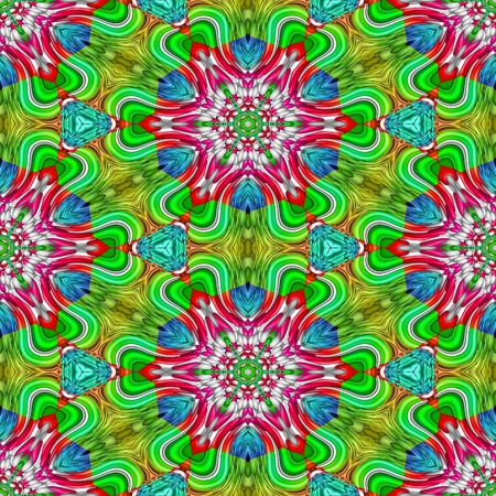 Abstract colorful decorative kaleidoscope seamless tileの写真素材