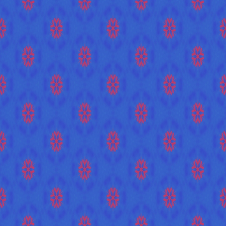 Blue seamless retro pattern - textured background with a repeating kaleidoscopic motif on square tileの写真素材