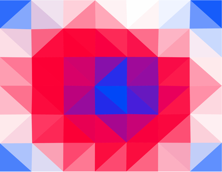 Abstract blue red white low poly triangular business background in op art style. Colors suitable for the occasion of Independence Day.のイラスト素材