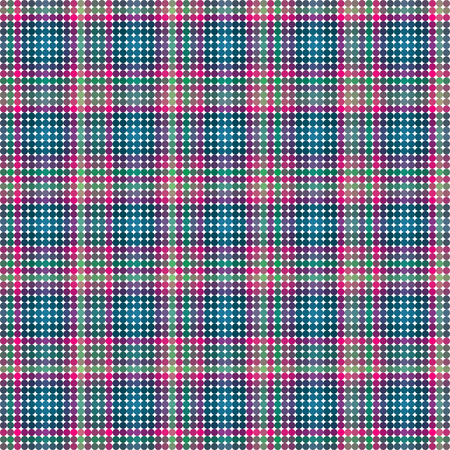 Abstract colorful low poly background - tartan pattern composed of small circle tilesのイラスト素材
