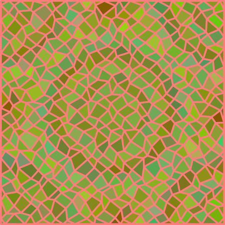 Abstract orange yellow green irregular polygonal pattern on square tile - digitally rendered backgroundのイラスト素材
