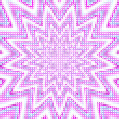 Floral mesh grid tile composed of small colorful pointsのイラスト素材