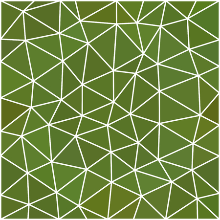 Abstract green geometric low polygonal triangular pattern with white countour