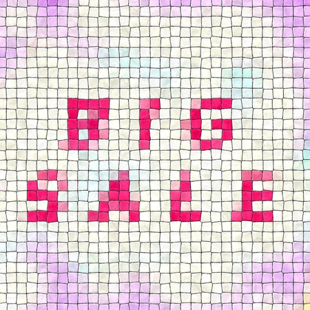 Big sale - creative square banner with inscription - irregular mosaic style