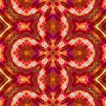 Abstract cross kaleidoscopic geometric floral starry seamless pattern in secession (art deco) style...