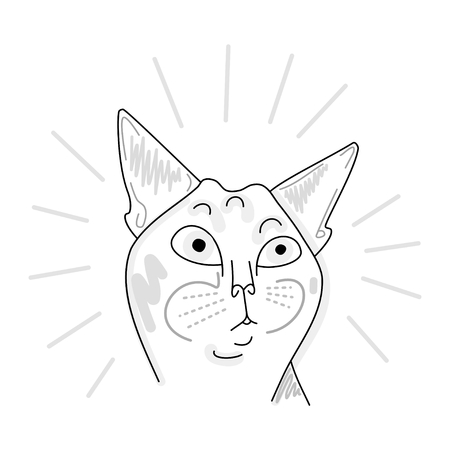 Portrait of astonished Burmese cat with a clear conscienceのイラスト素材