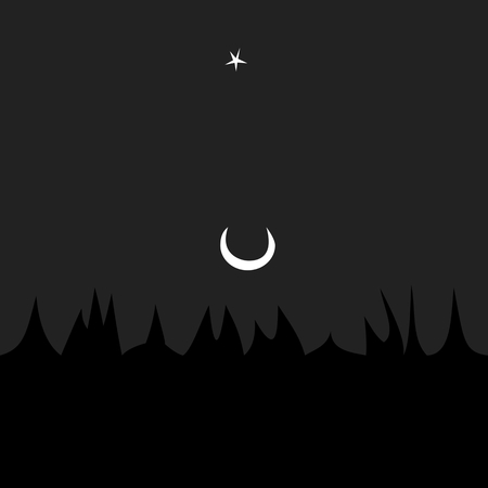 Night sky with moon and venusのイラスト素材