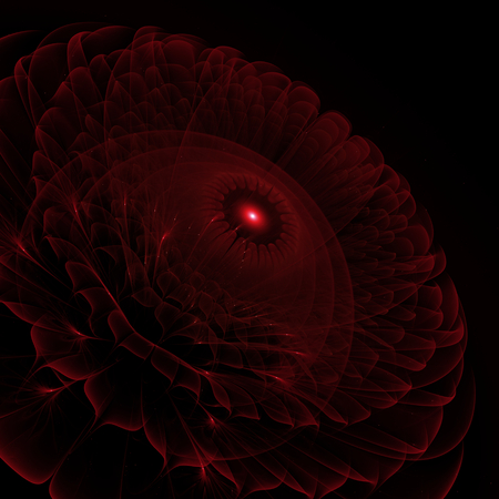 Dark red flower - digitally 3d fractal render - abstract background with suppressed contrastの写真素材