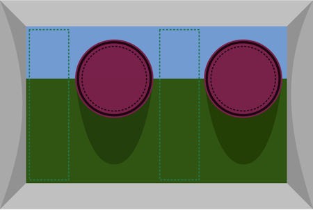 A template for a rectangular wrapper for some items, such as tea or biscuits. In the circular frame I would give the title and a description of the composition in the vertical columns.のイラスト素材