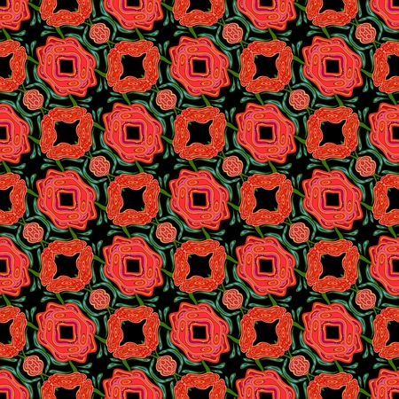 Abstract ornamental floral fractal nobody islamic seamless decorative patternの写真素材