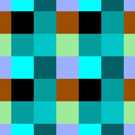 Checkered blue green black brown seamless retro pattern low poly backgroundの写真素材
