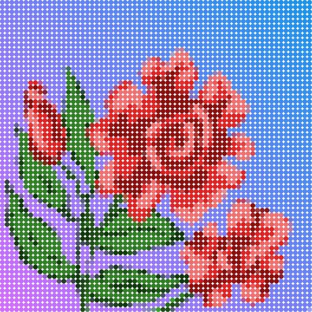 Beautiful low poly illustration of red flower artworkのイラスト素材