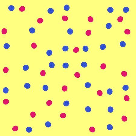 Colorful spotted seamless abstract background with painted irregular dotsの写真素材