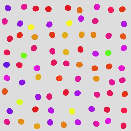 Colorful spotted seamless abstract background with painted irregular dotsの写真素材