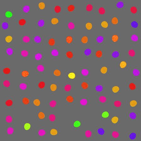 Colorful spotted seamless abstract background with painted irregular dotsの写真素材