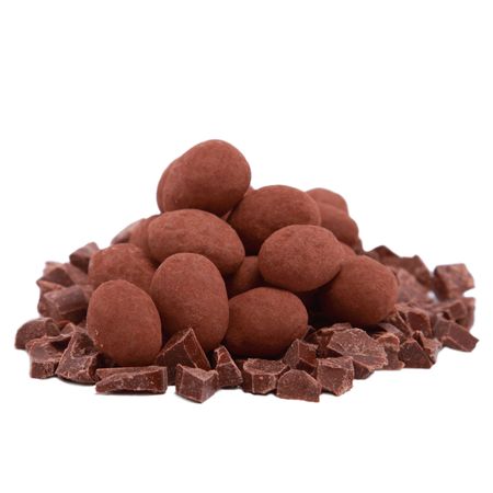 Chocolate truffle and slices isolated on white backgroundの写真素材