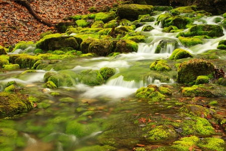 Cascade of the mountain riverの写真素材