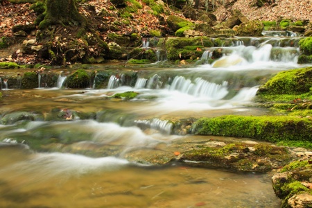 Cascade of the mountain streamの写真素材