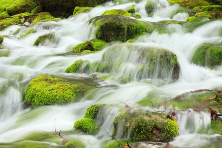 Cascade of the mountain riverの写真素材