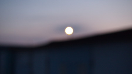 Moon Over beach Hutsの写真素材