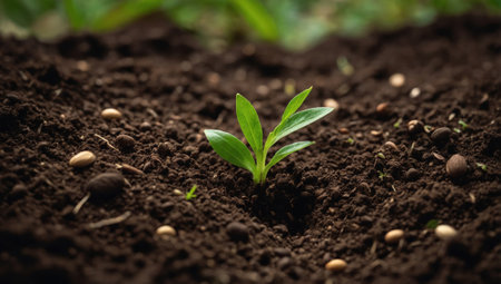 Young sprouting trees in springの素材