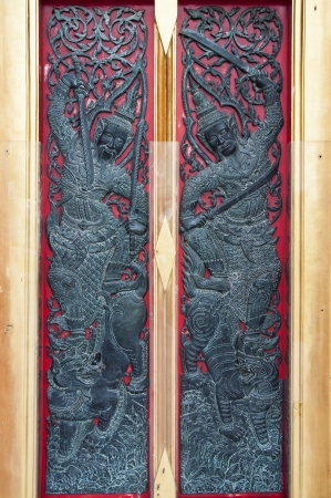 Door in The Marble Temple - Grand Palace - Bangkok, Thailandの写真素材