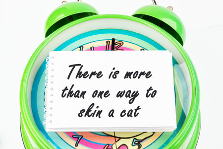 There is more than one way to skin a cat text on a business card on the watch face