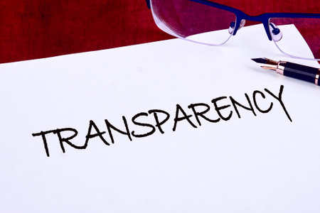 TRANSPARENCY word alphabet letters on a blank sheet there is an inscription with a fountain penの写真素材