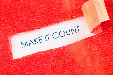 MAKE IT COUNT words written under a piece of torn paper.